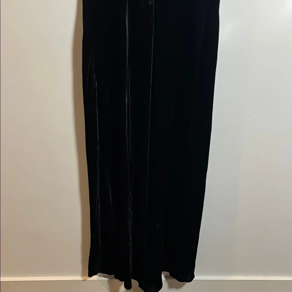 Jill Stuart Elegant Black Long Short Sleeve Velvet Dress - Picture 7 of 7